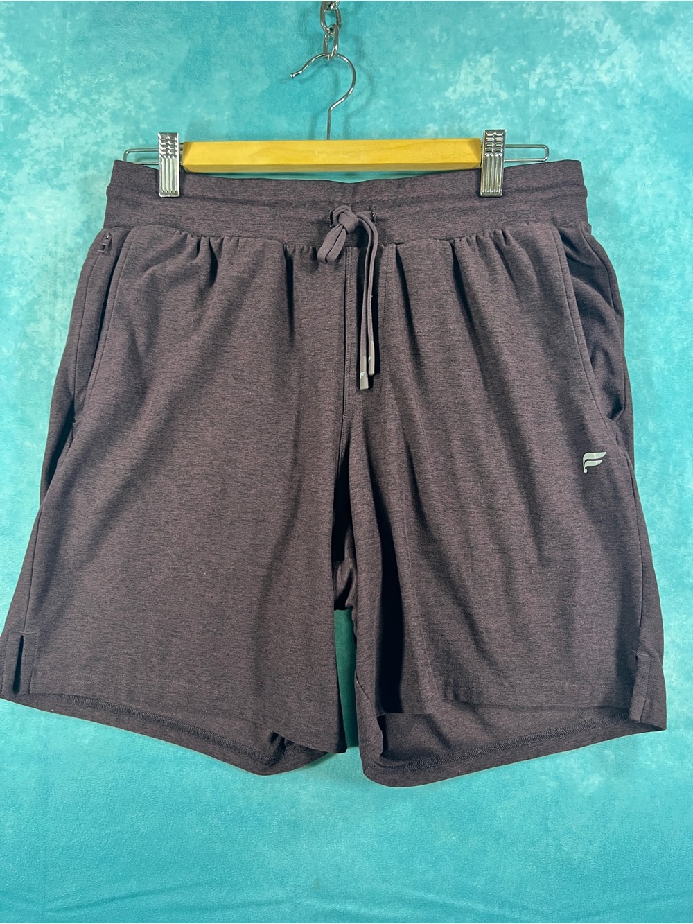 Fabletics Men's Dark Purple The Cloud Jersey Shorts Athletic Drawstring